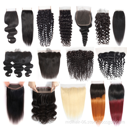 Wholesale 4x4 Lace Closure Body Wave Free Part 100% Brazilian Human Hair Natural Remy Hair Lace Frontal Closure With Baby Hair